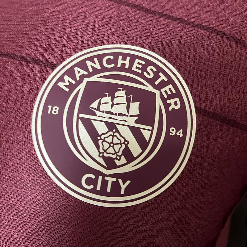 Camisa Manchester City Vinho 24-25 Versão Jogador