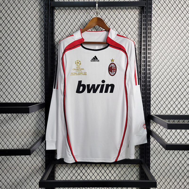 Camisa Retrô Milan White 2006-07 Manga Longa