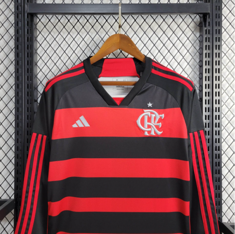 Camisa Flamengo Home 24-25 Manga Longa