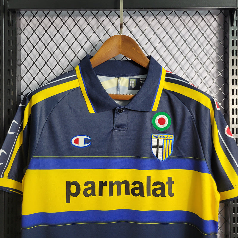 Camisa Retrô Parma 1999-00 Polo Azul