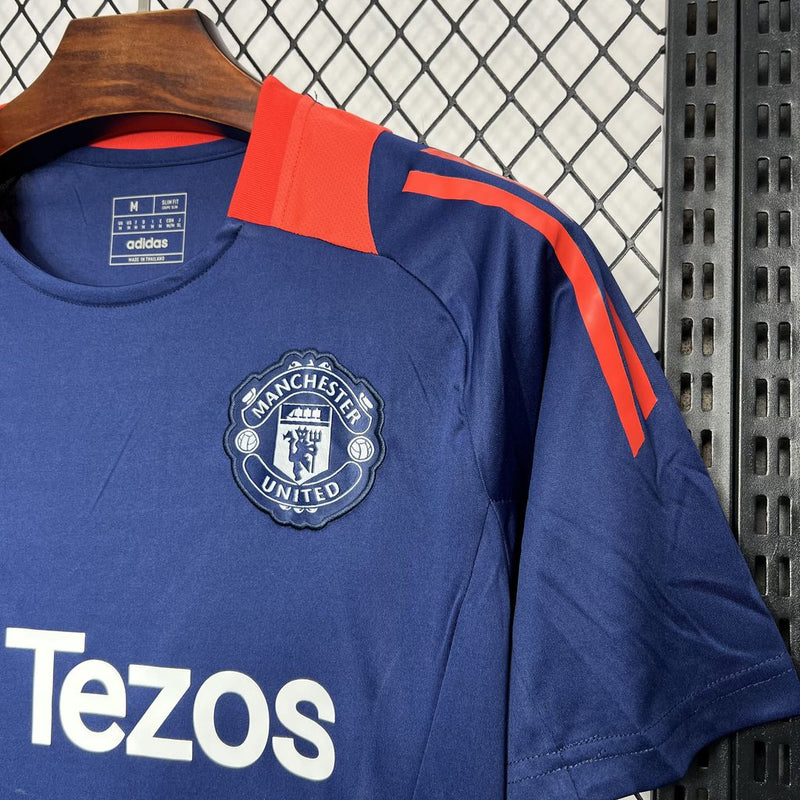 Camisa Manchester United 24-25 Pré-Jogo Blue