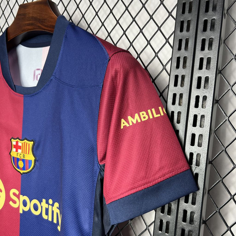 CAMISA LANÇAMENTO DO BARCELONA 24-25 AZUL E VERMELHO