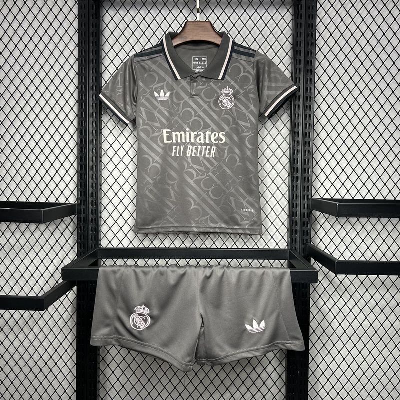 Kit Infantil Real Madrid 24-25 Cinza