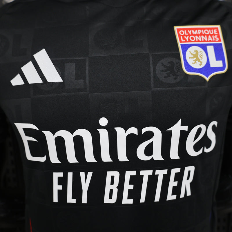 Camisa Olympique de Lyon Black 24-25 Versão Jogador