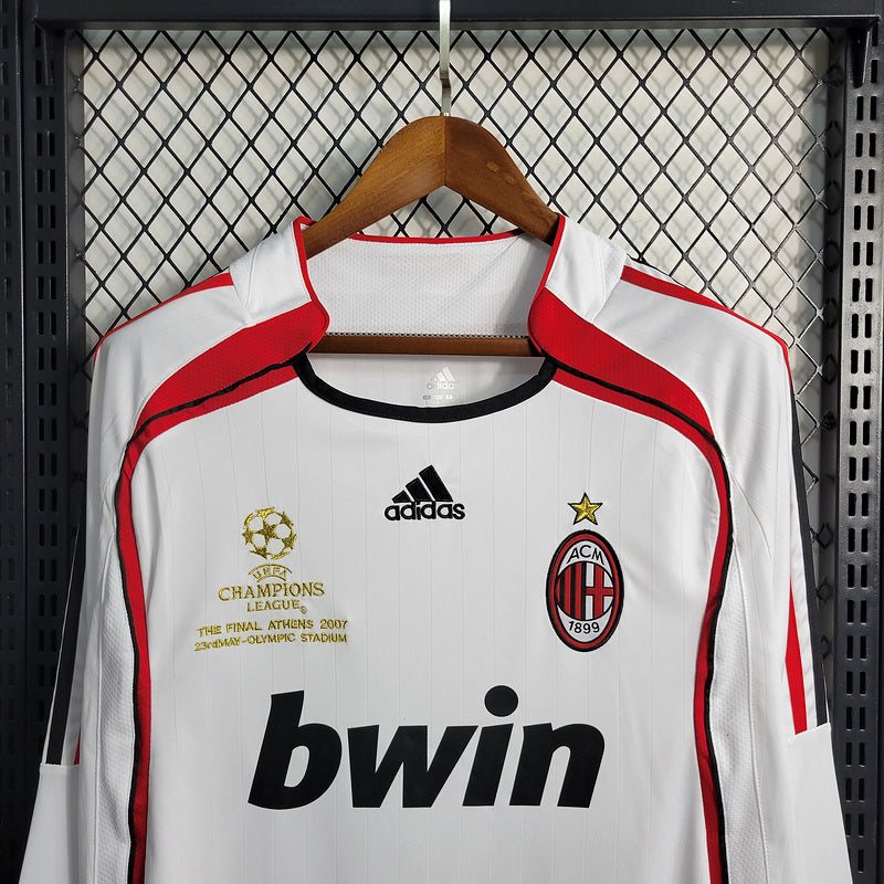 Camisa Retrô Milan White 2006-07 Manga Longa