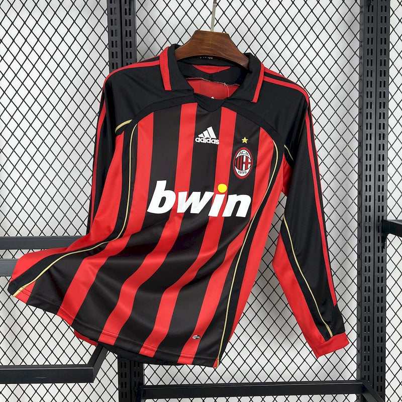 Camisa Retrô Milan Home 2006-07 Manga Longa