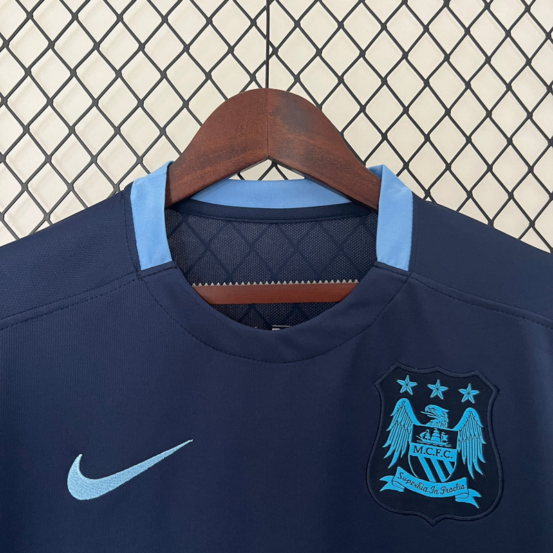 Camisa Retrô Manchester City 2015-16 Polo Blue