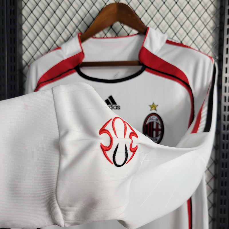 Camisa Retrô Milan White 2006-07 Manga Longa