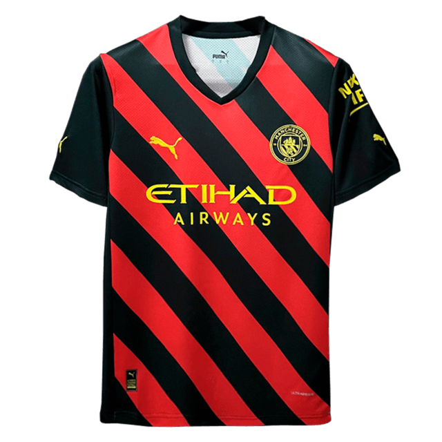 Camisa Manchester City II 22/23 Puma Torcedor Masculina - Vermelho e Preto