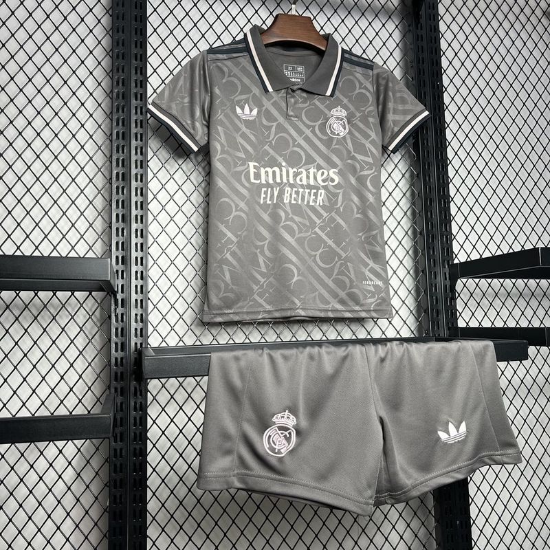 Kit Infantil Real Madrid 24-25 Cinza