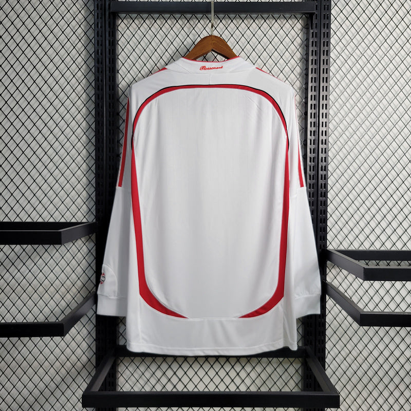 Camisa Retrô Milan White 2006-07 Manga Longa