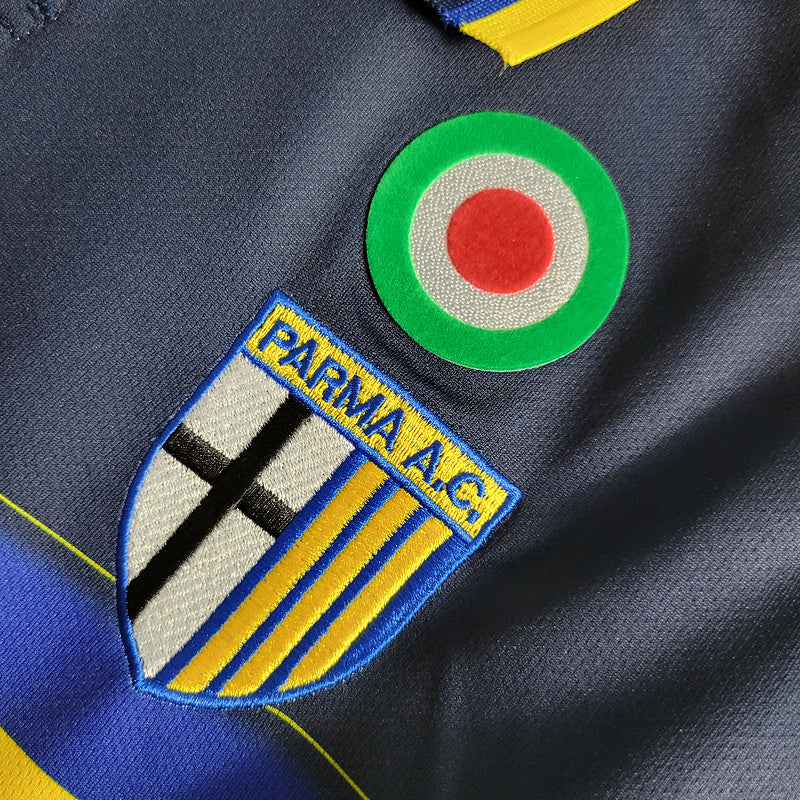 Camisa Retrô Parma 1999-00 Polo Azul